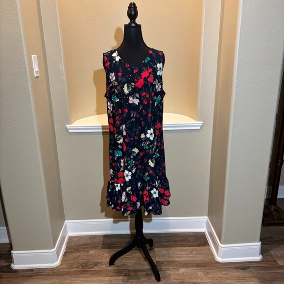 ❤️NWT Tommy Hilfiger Drop Waisted Ruffle Sleeveless Pullover Floral Dress 14 - Picture 1 of 7